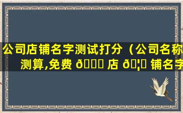 公司店铺名字测试打分（公司名称测算,免费 🐈 店 🦊 铺名字测算）